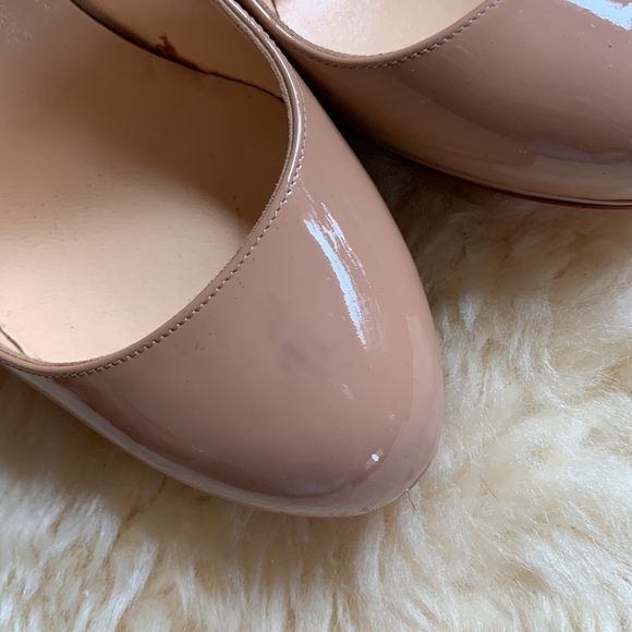 Christian Louboutin Nude Beige New Simple Patent Pumps Heels Shoes 37.5 - Picture 6 of 16